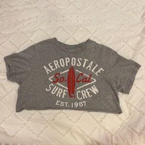 Grey Aeropostale Cropped Surf Crew Tee, Vintage